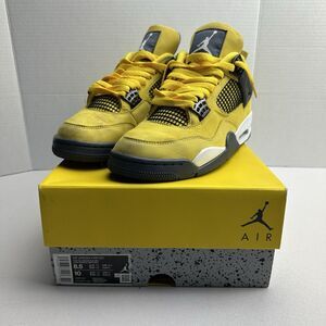 Air Jordan 4 Retro Lightning Tour  Yellow/Dark Blue Grey 8.5 Mens 10W With Box